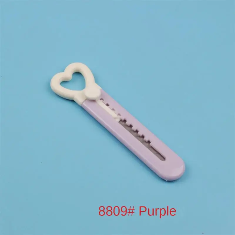 Kawaii Mini Pocket Love Heart Art Utility Knife Express Box Knife Paper Cutter Craft Wrapping Refillable Blade Stationery