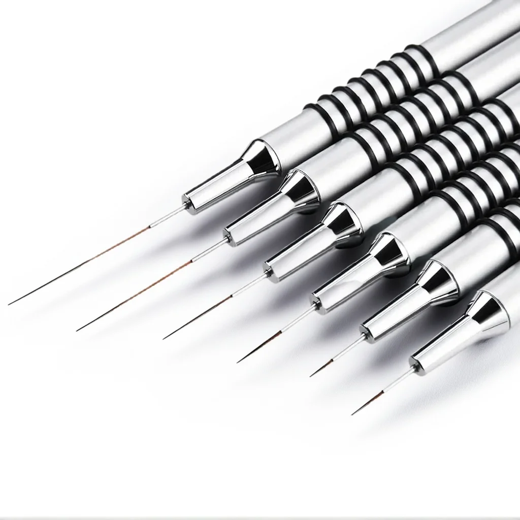 

Набор кистей для дизайна ногтей 6 размеров — инструмент для рисования точек и деталей 5-25 мм для тонких линий и маникюра