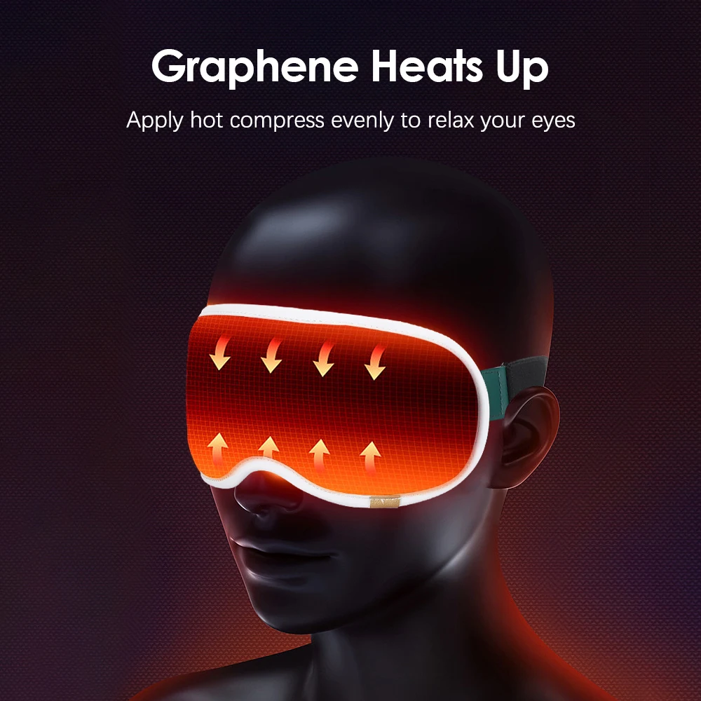 Wireless Graphene Heating Eye Massager Ice and Hot Compress Eyeshade Relieve Fatigue Vibration Massage Eye Mask Relax Protect