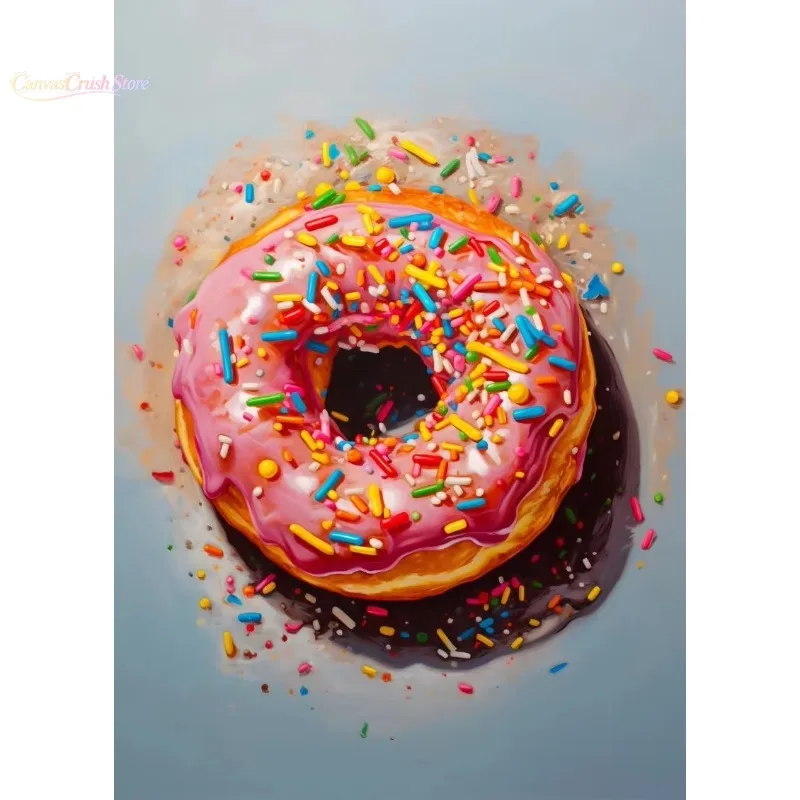 Modern Pink Lollipop Donut Cherry Doughnuts Macarons Cupcake Canvas Painting Print Pop Art Colorful Food Poster Kitchen 2026