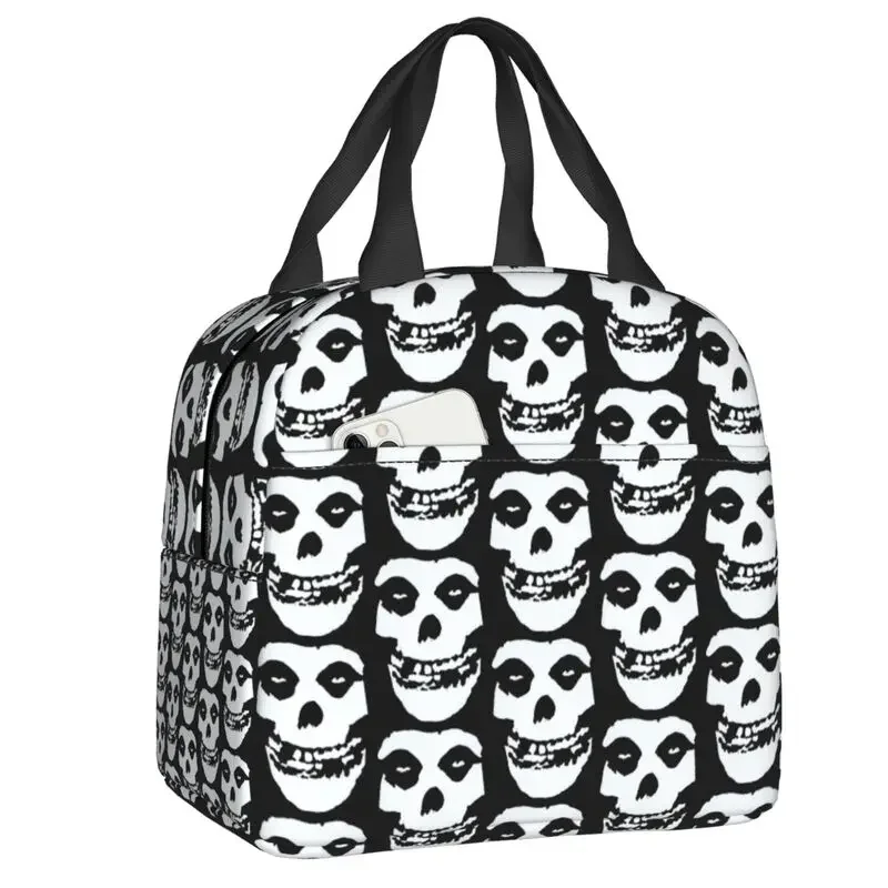 Misfits Skull Punk Rock Insulated Lunch Box for Women Horror Thermal Cooler Lunch Bag Kids School Children Food Container Tote