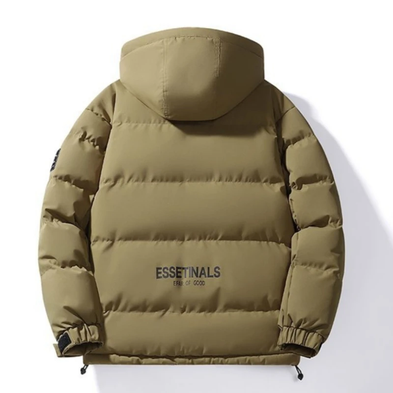 New Trendy Big Pocket Padded Jacket Trendy Men's Hooded Tooling Thicken Thermal Coat Couple Versatile Casual Jacket
