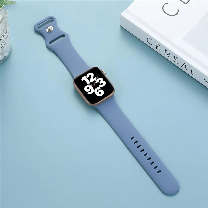 Silicone Strap for Apple Watch Band Ultra 49mm 44mm 40mm 45mm 41mm 42/38mm Women and Men Sport Loop on iWatch bracelet 876543 SE