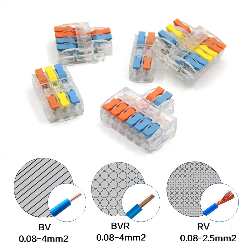 10/50pcs Quick Wire Connector Universal Compact Wiring Splicing Conector  Electrical Push In Lighting Terminal Block Connector