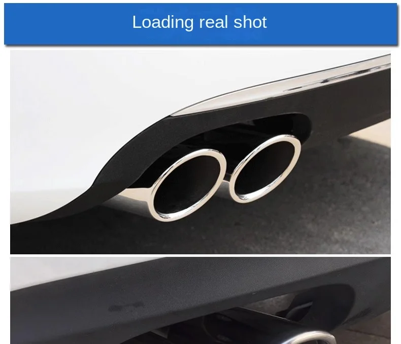 2 Stück Auto Edelstahl Chrom Auspuff-Endrohre Schalldämpfer für Audi A4 B8 A4L Q5 2007-2014 Auto-Zubehör – Detail 2
