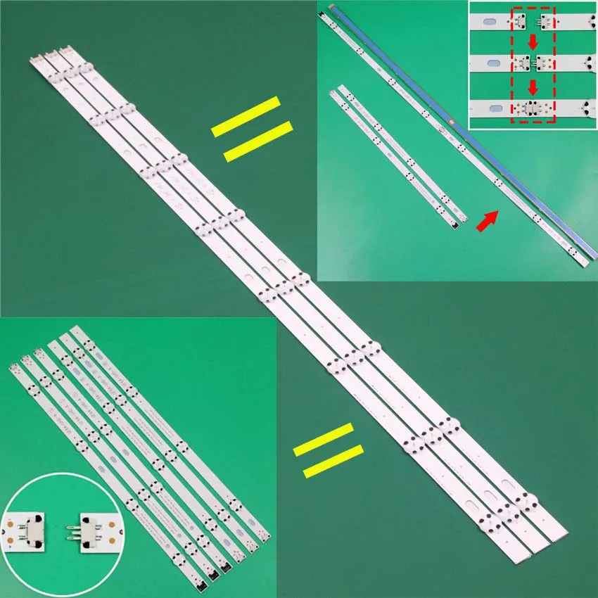 Bandas LED de 850mm para LG 43LH609V 43LH630V 43LH640V 43LH6420 barras LED tira de retroiluminación regla directa 43 pulgadas UHD 1Bar 24EA tipo