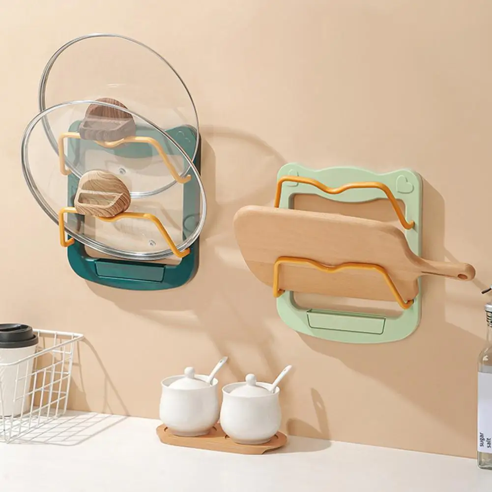 Pot Lid Shelf Wall Mounted Light Luxury Pot Lid Holder 2 Layers U-shaped Chopping Board Holder Kitchen Utensil Storage Rack