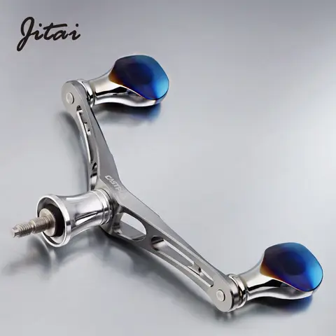 Jitai 스피닝 더블 릴 핸들, Shimano Daiwa Baked Blue CNC 손잡이, 4BBs 알루미늄 합금 가공 파워 핸들
