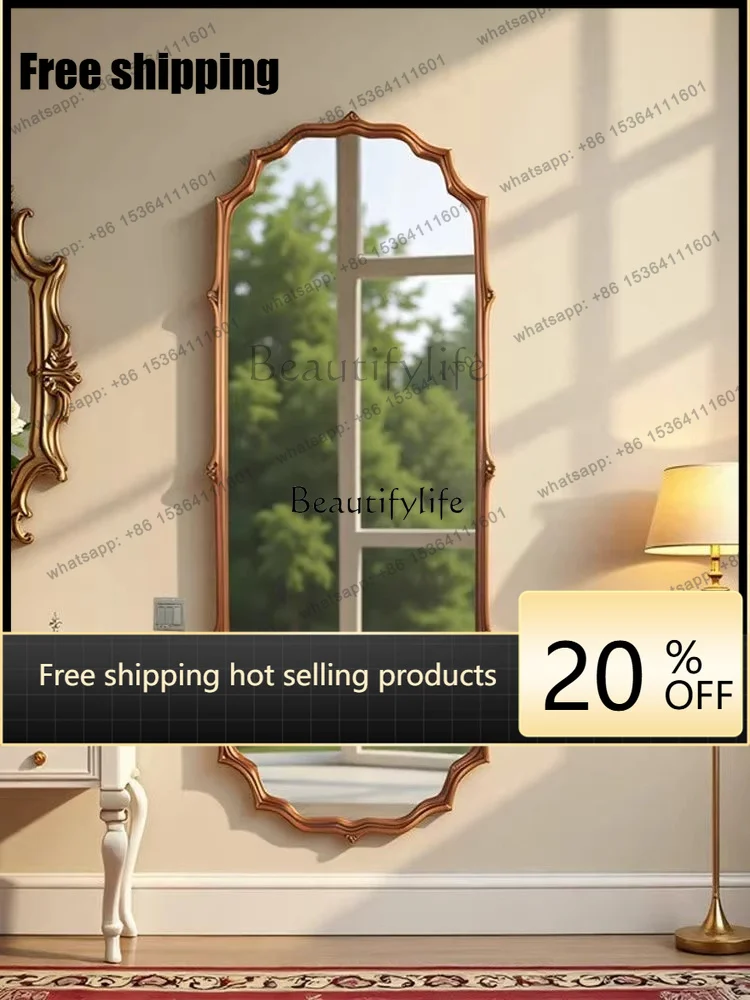 Hot Verkaufte Produkte French Retro Full-length Mirror On The Wall, Advanced Sense Special-shaped Household Entrance