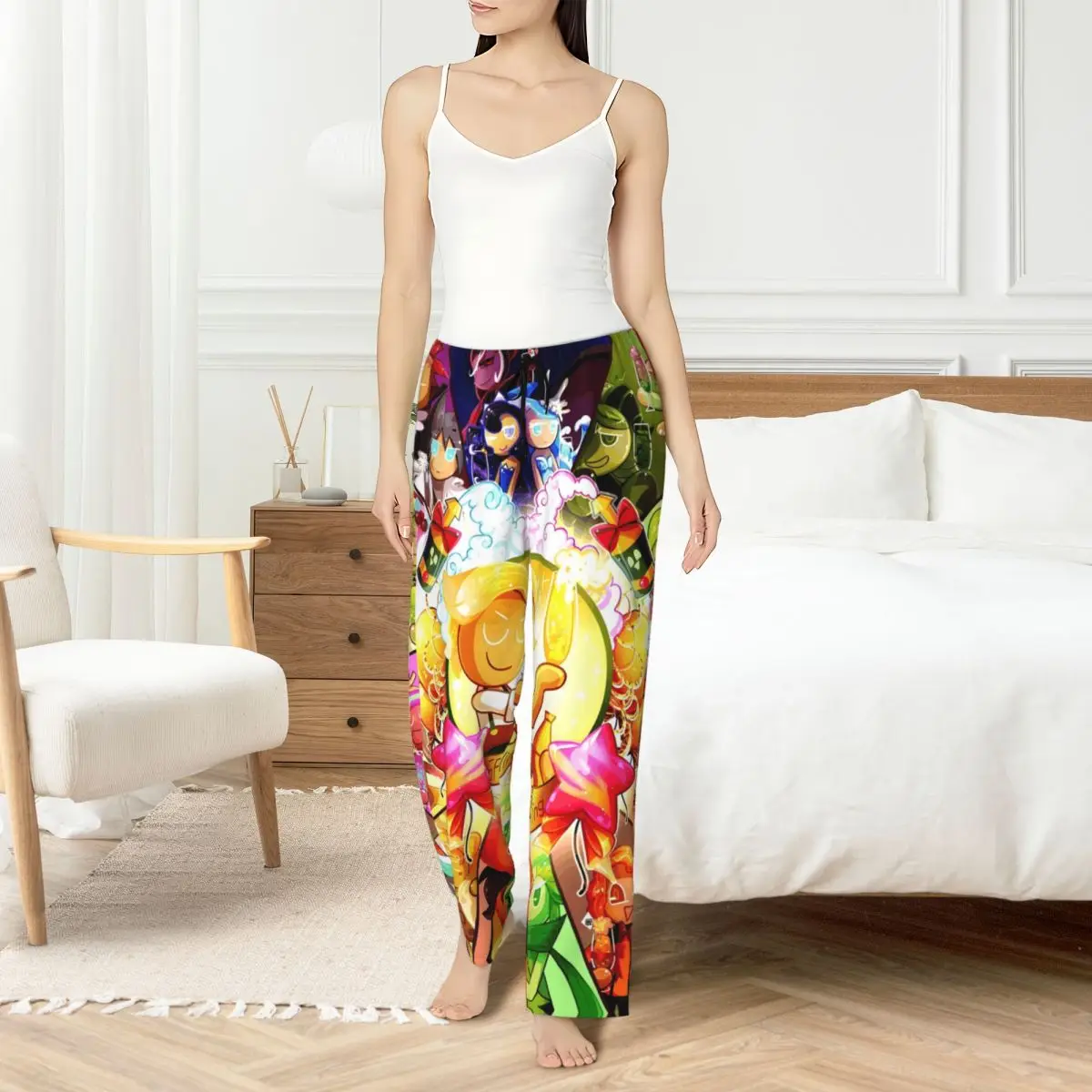 

Custom Women's C-Cookie Run Kingdom Pajama Pants Print Cute Anime Sleep Sleepwear Bottoms with Pockets