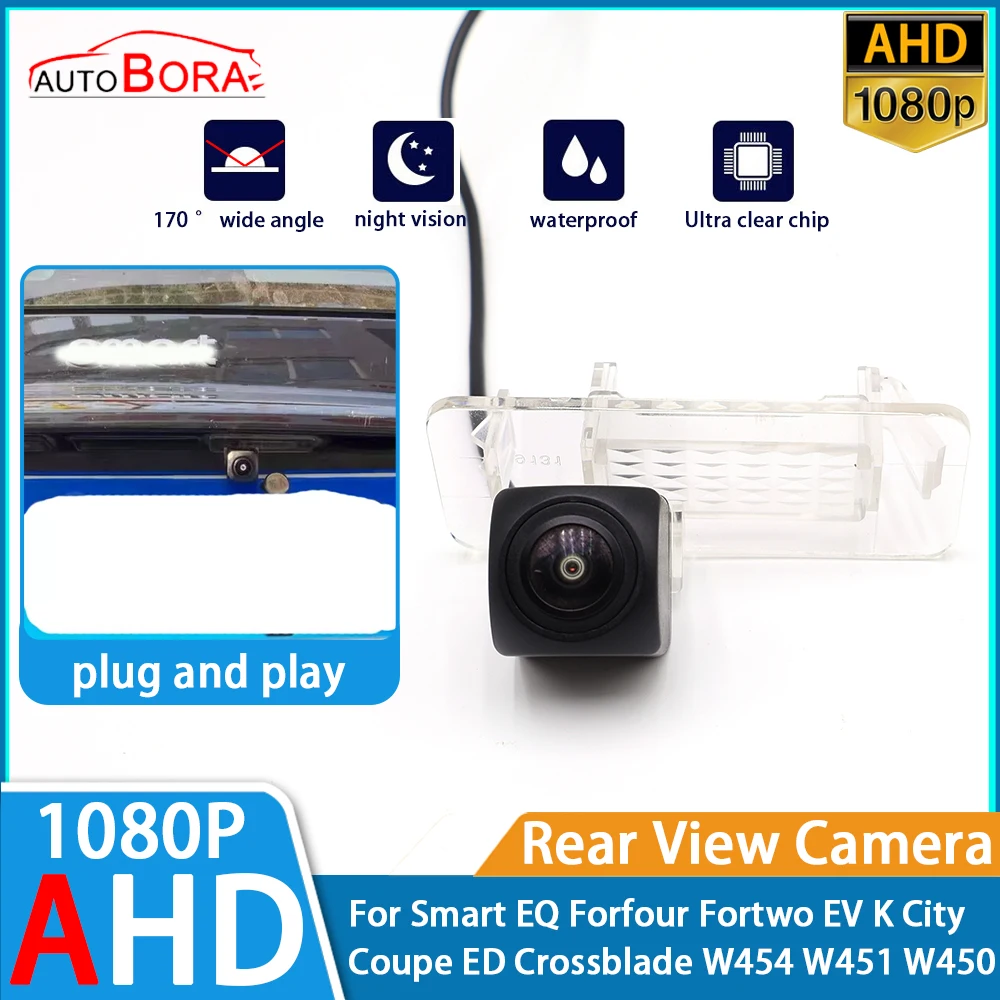 

ZhuCamX Reverse Parking Car Rear View Camera AHD 1080P for Smart EQ Forfour Fortwo EV K City Coupe ED Crossblade W454 W451 W450