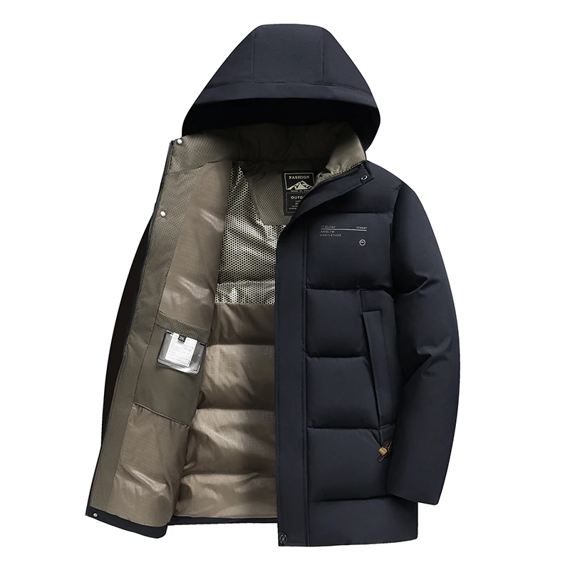 

Winter Men's Cotton Jacket New Thickened Warm Casual Hooded Cotton Jacket for Men Down Parka with a Hood Long Winter Parka Man