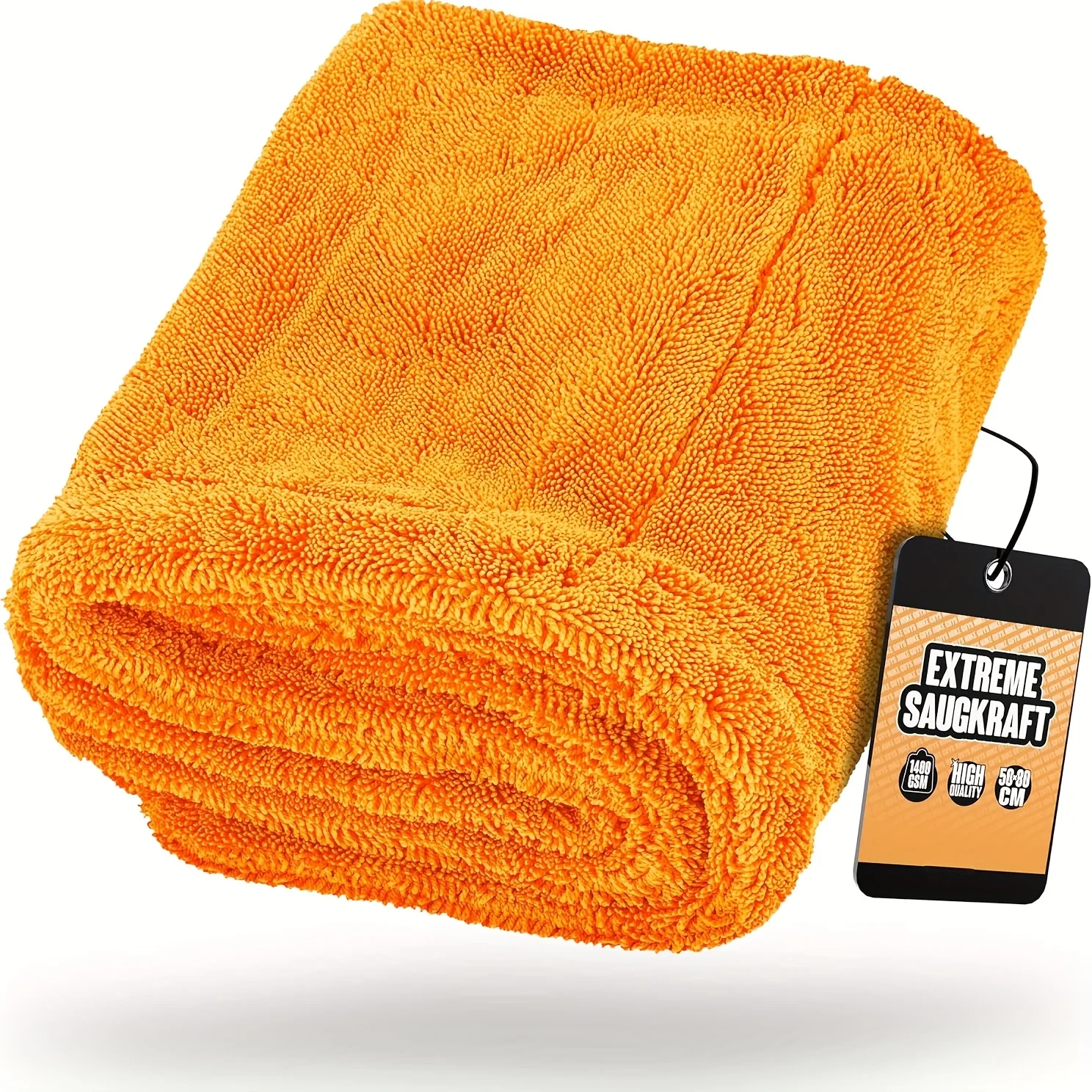 

XXL Extra Large 1400 GSM High Absorbent Car Drying Towel - Double Twisted Loop Microfiber, No Scratches or Streaks, Super Soft