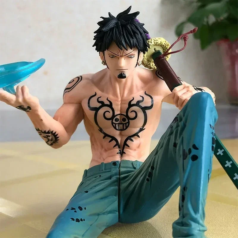 One Piece Anime Figurine Bt Sitting Posture Trafalgar Law Operation Action Figures Room Ornament Pvc Model Collection Toys Gift