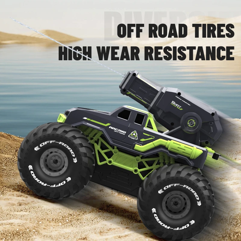 DWI DOWELLIN 2.4G water shooting remote control amphibious vehicle remote control waterproof stunt car toy children\'s gift