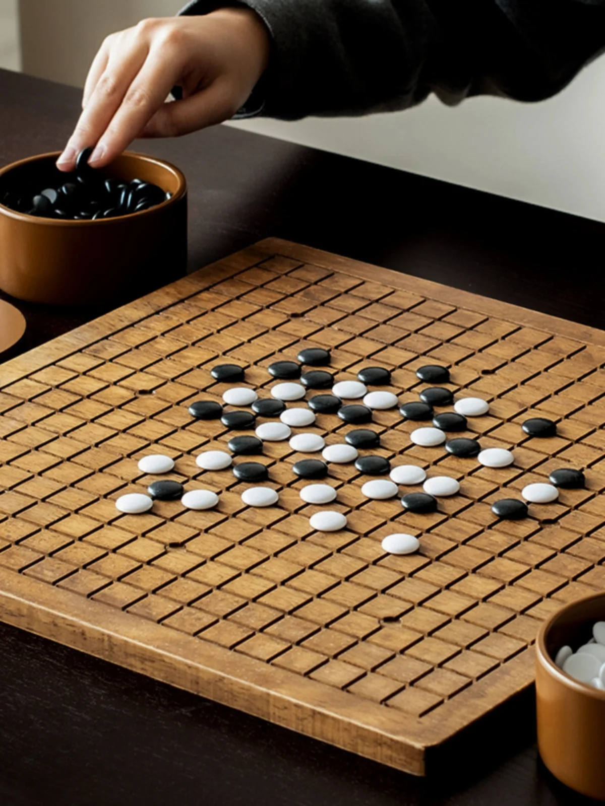 two-in-one-wooden-go-board-game-set-standard-black-and-white-five-in-a-row-chess-educational-for-students-adults-and-children