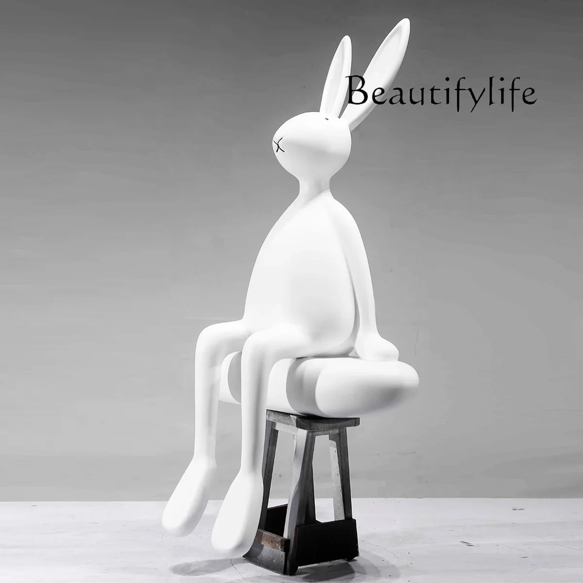 Creative cartoon sitting long-eared rabbit ornament, living room TV cabinet, front desk entrance decoration