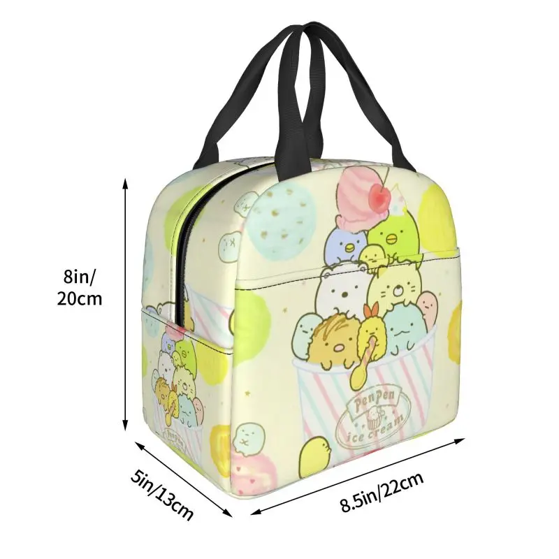 Sumikko Gurashi Cartoon Insulated Lunch Tote Bag for Women Japanese Anime Game    Resuable Thermal Cooler Food Lunch Box School