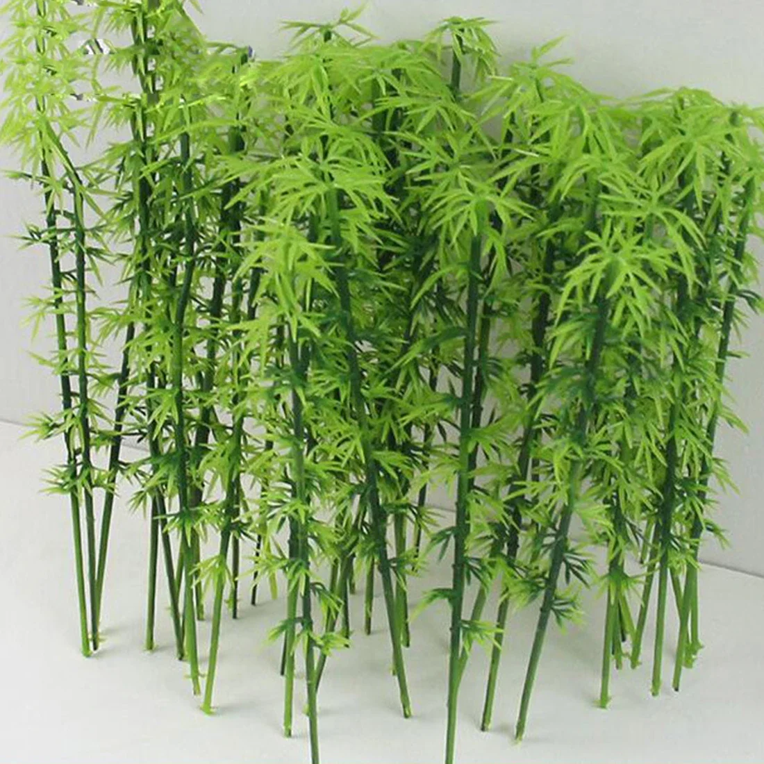 

50Pcs 12cm Plastic Miniature Model Tree Landscape Bamboo Tree Sand Table Model Decor Ho Scale Model Trees