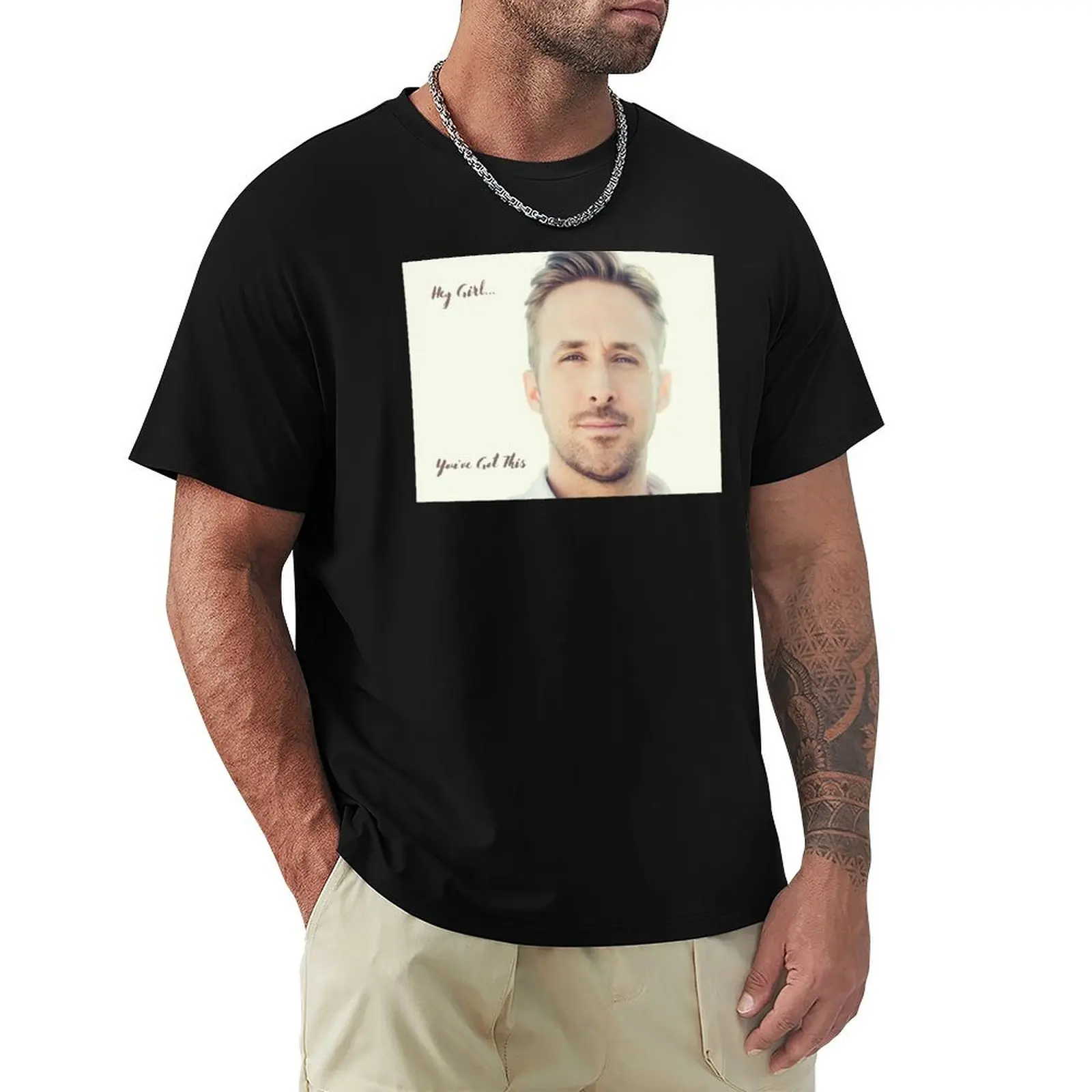 

Hey Girl Ryan Gosling T-Shirt Basic Solid Color Casual Tee Shirt