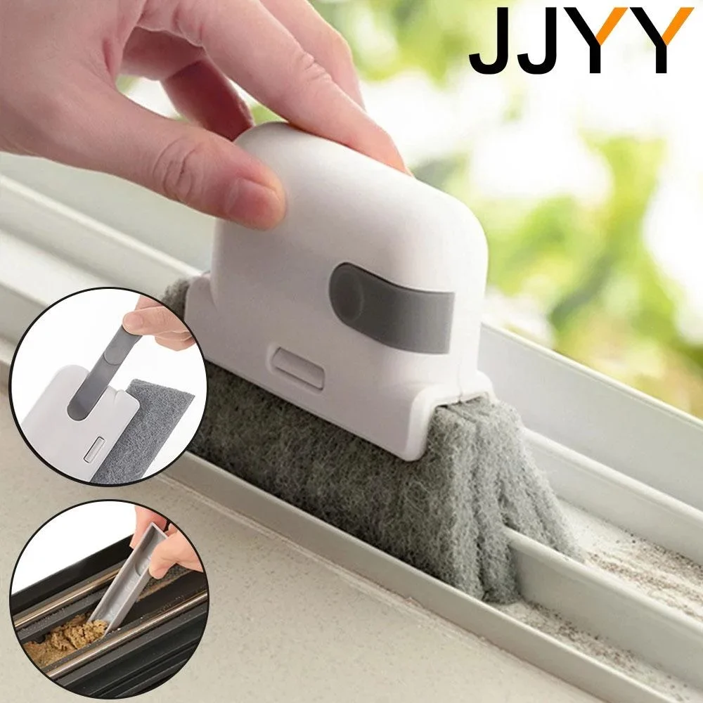 JJYY 2-in-1 Groove Cleaning Tool Creative Window Groove Cleaning Cloth Window Cleaning Brush Windows Slot Cleaner Brush