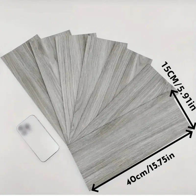 10/20pcs 40x15cm Self-adhesive Floor Sticker DIY Wood Grain Wall Sticker Waterproof Heat Resistant Imitation Wall Tiles