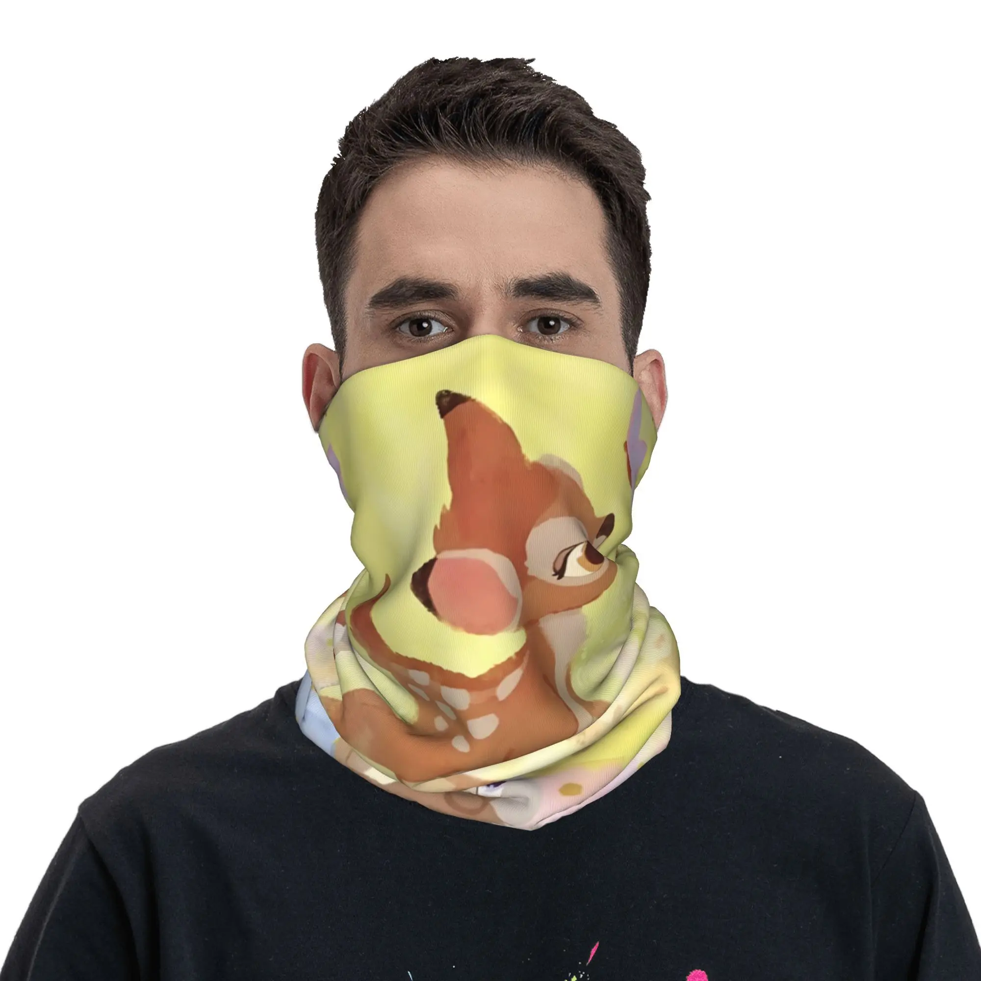 Personalizado bambi bandana pescoço gaiter proteção uv rosto cachecol capa feminino masculino impressão clássica animal bandana tubo balaclava