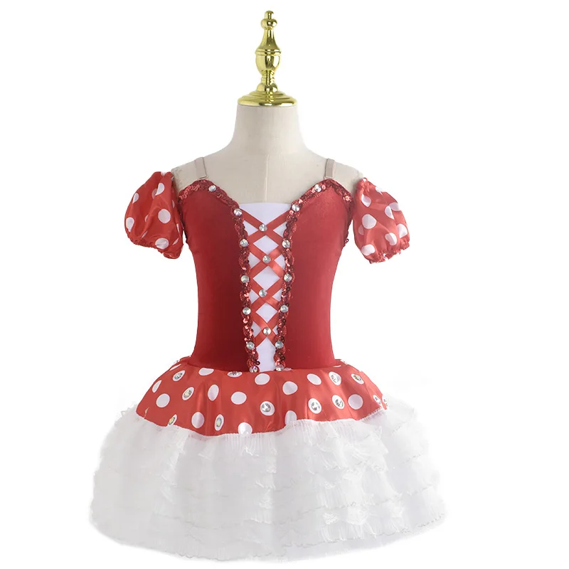 Red Giselle Ballet Dance Ballerina tutu Dress For Girls Women Stage Performance Costume Long Ballet Dancing Dresses