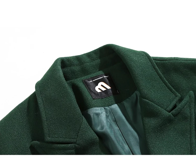 Mauroicardi Autumn Winter Long Warm Oversized Soft Dark Green Black Woolen Coat Men Loose Casual Korean Wool Blends Overcoat