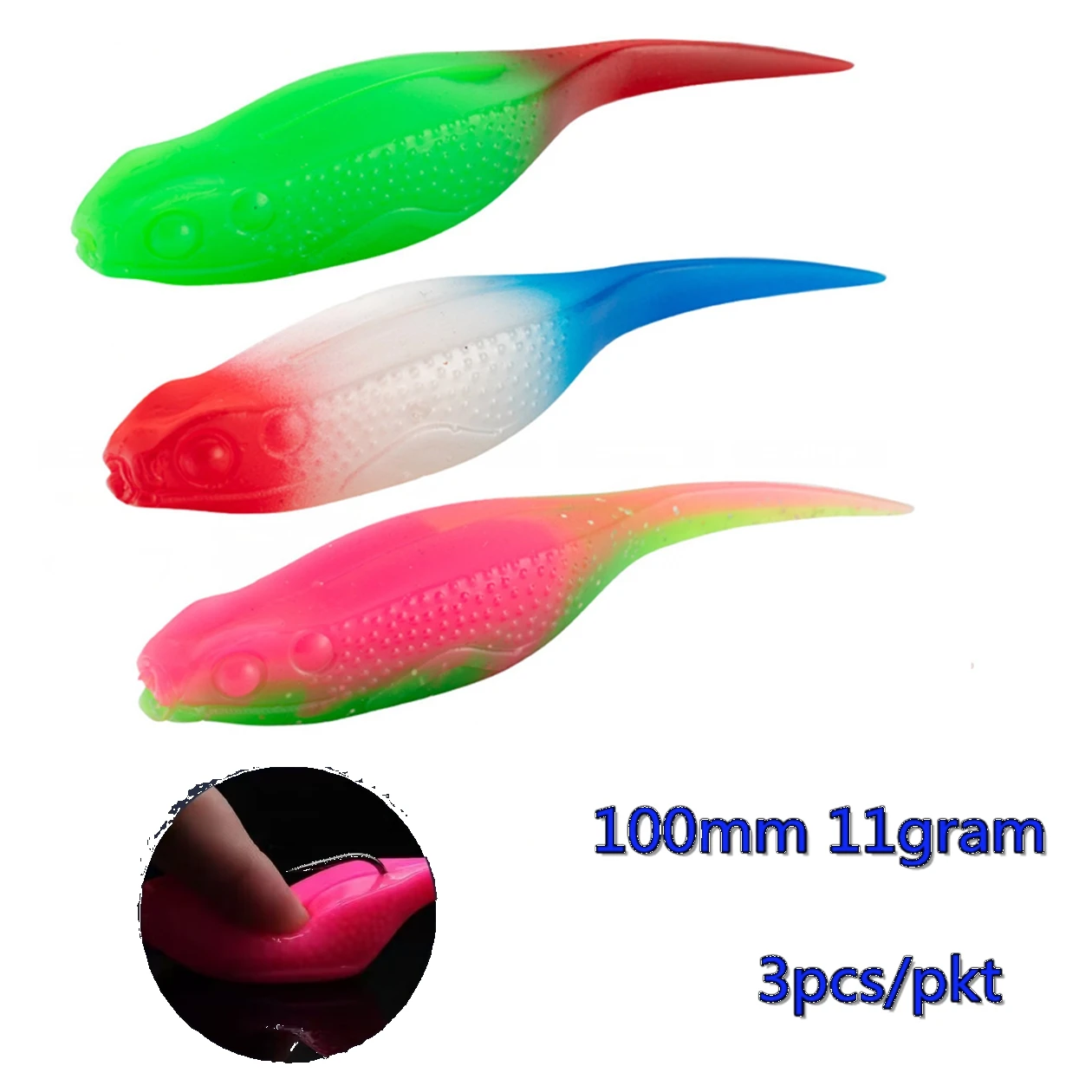 Angelköder, 3 Stück/Los, 10 cm, 11 g, schwimmende, weiche Köder für Hecht, Wandern, Köder, Top-Wasserköder