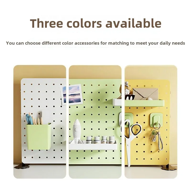 Hole Board DIY Metal Plate Living Room Kitchen Desk Office Desk Partition Hook No Drilling Home Storage Shelf Organization