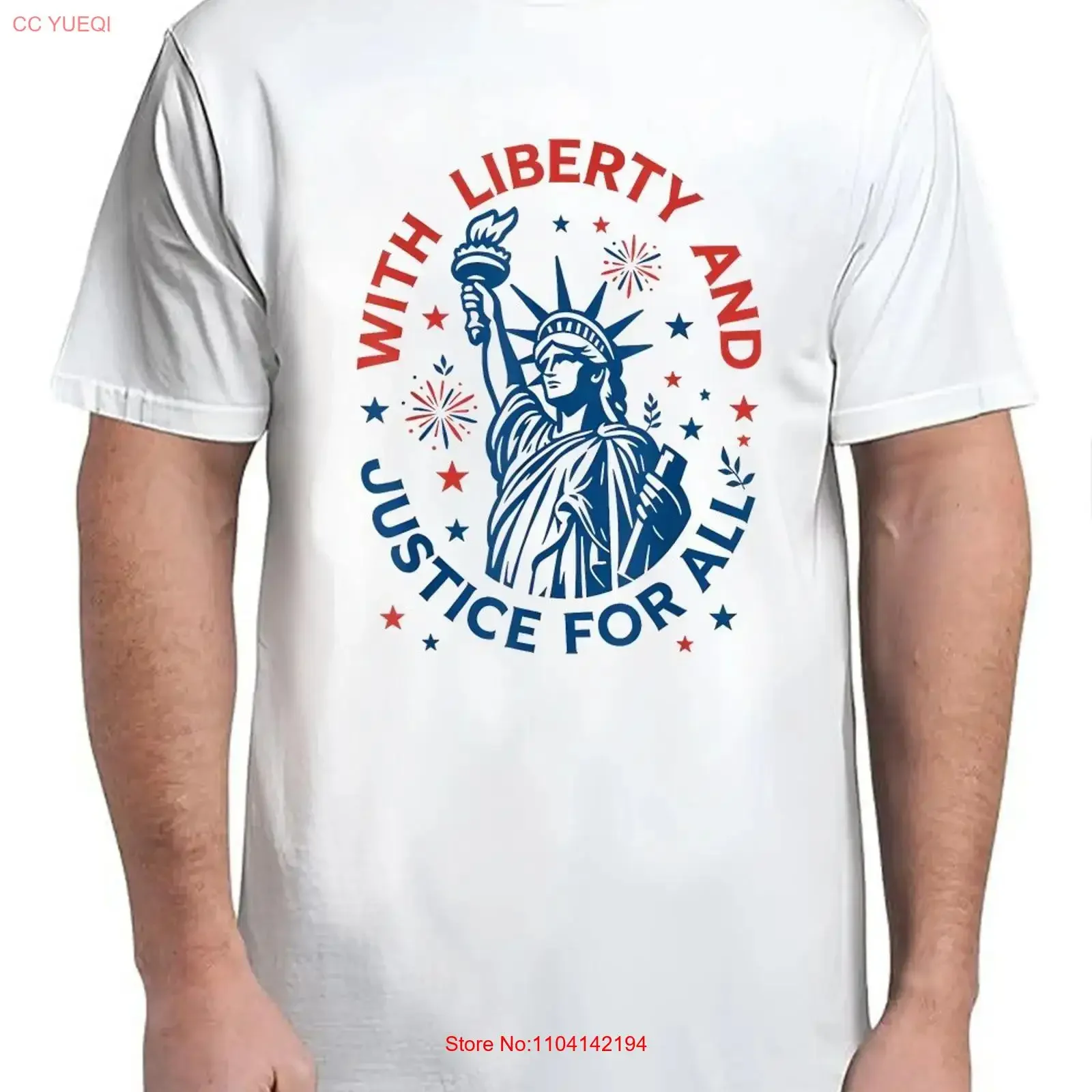 T-shirt rétro drôle du 4 juillet avec l'insigne de la Liberté et de la Justice pour tous, esthétique, S-4XL, vintage, délavé, graphique, mode homme, élégant