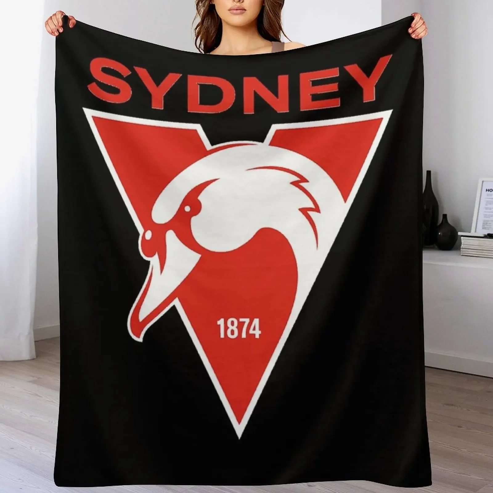 Sydney the Bloods Swans Haughty Swannies-Logo Throw Blanket Beautifuls Extra Large Throw Bed Hairy Blankets