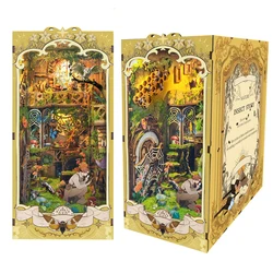 DIY Book Nook Insert Shelf Kits Wooden Miniature Building Kit The Records of Insects Bookend Bookshelf Home Decoration Gifts