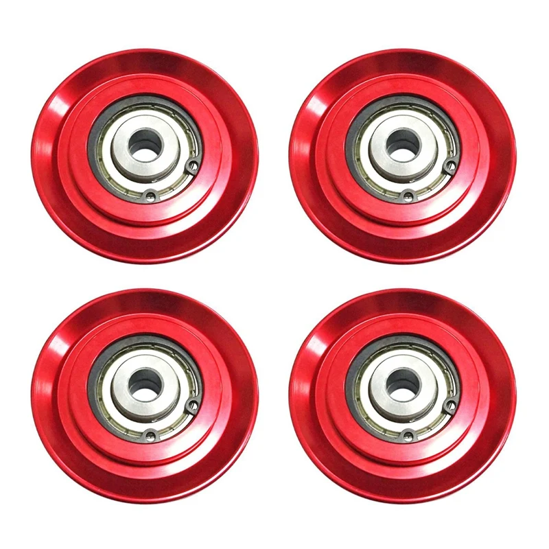 4Pcs 73Mm Universal Aluminum Lift Heavy Load Bearing Pulley Wheel Cable Fitness Gym Equipment