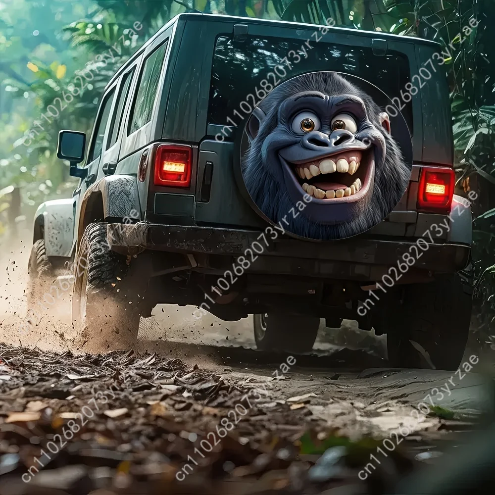 

Cute Chimpanzee Various Models Spare Car Tire Cover Sand Dust Prevention Protect Wind Rain Tire Cover Sturdy Durable Tire Covers