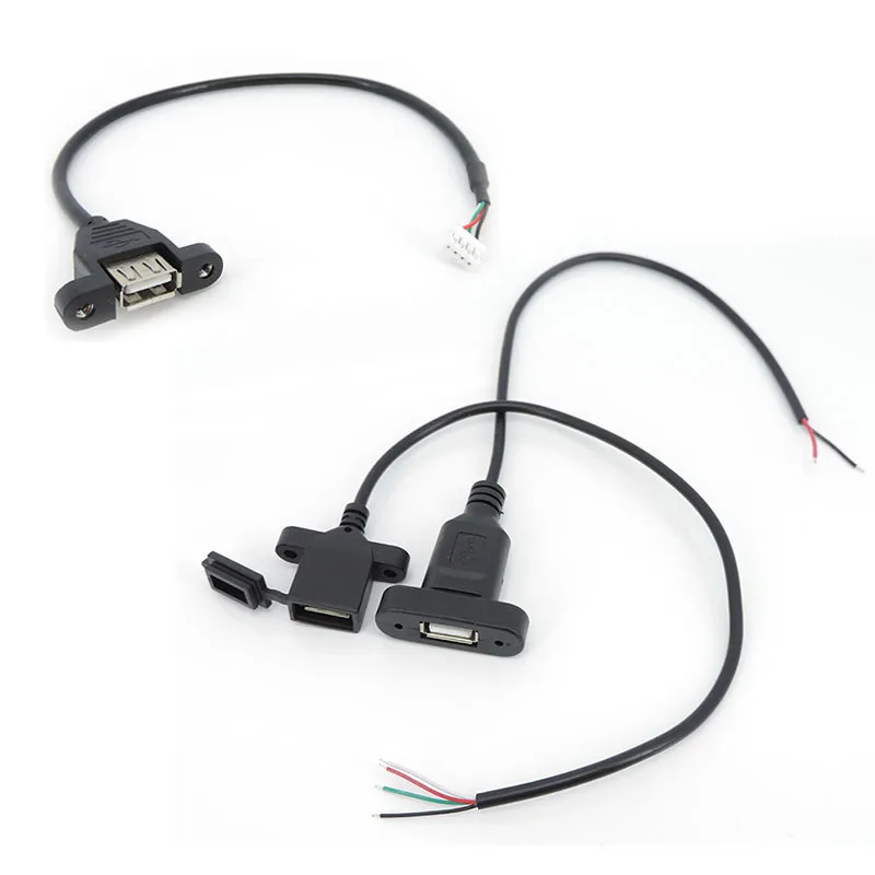 

2 4 pin core diy USB standard Female wire terminal Connector Plug power supply Socket charging cable mount panel Welding repair