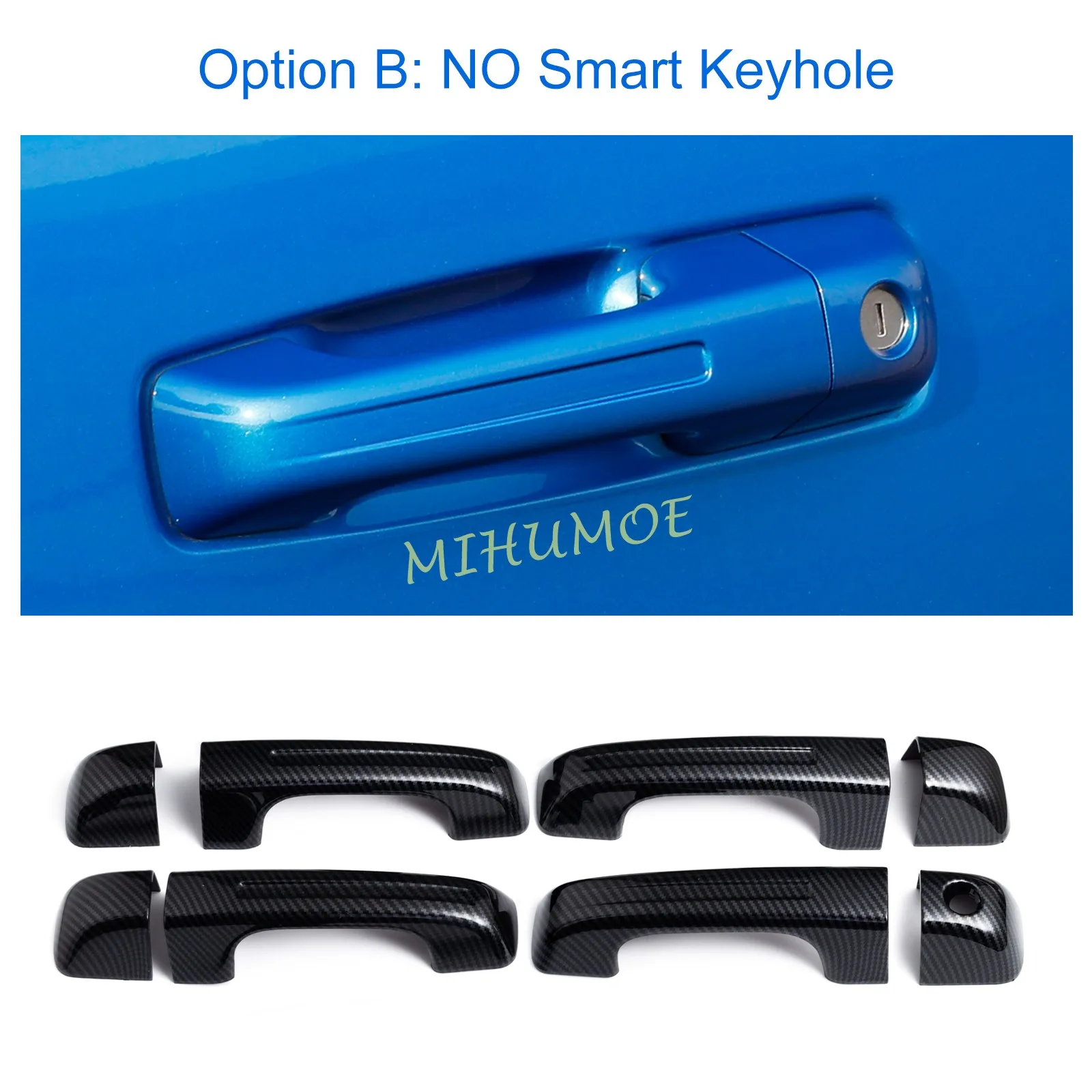 Voor 2019-2025 Dodge Ram 1500 Keyless Entry Auto Exterieur Deurklink Covers Decor Accessoires 2023 2022 2021 2020 koolstofvezel