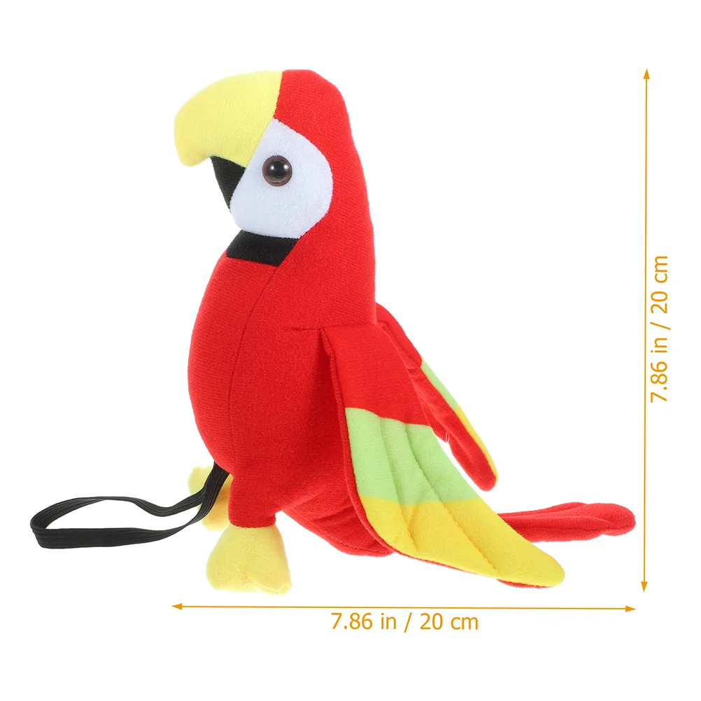 2 Pcs Pirate Parrot Cartoon Bird Ornament Plush Ornaments Artificial Prop Simulation Shoulder Simulated