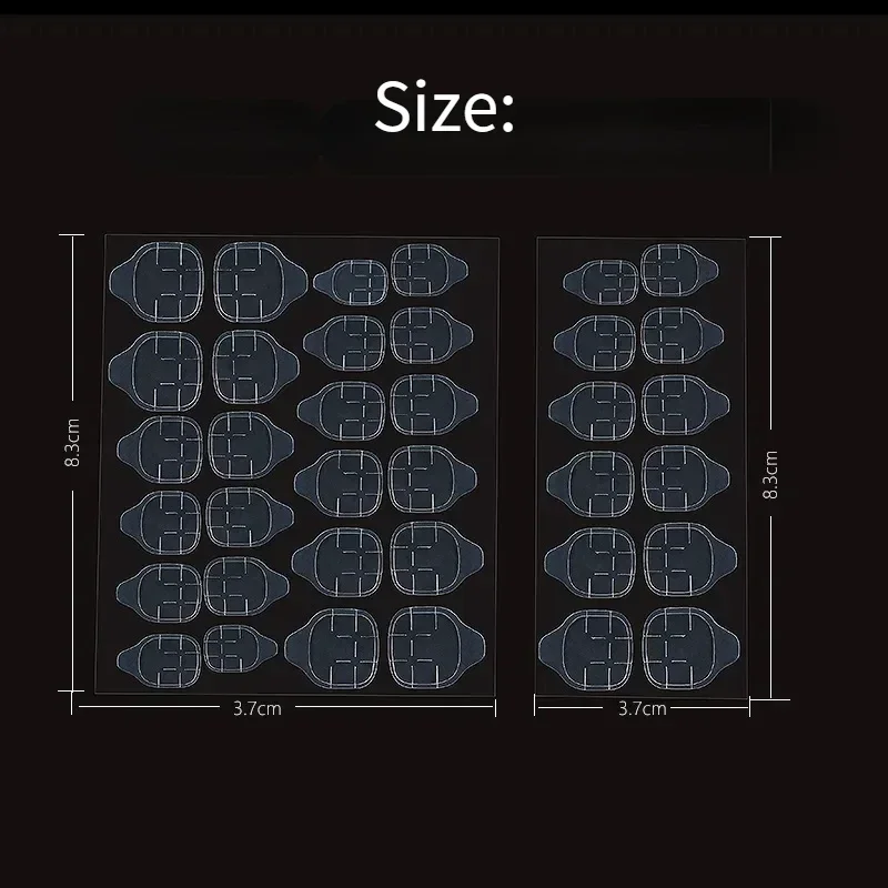 Bandes adhésives double face pour faux ongles, anciers d'extension, outil de maquillage transparent, presse sur la pointe, faux autocollant, N64.1, 3, 5, 10/20 feuilles