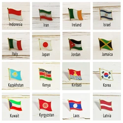 National Flag Metal Lapel Pin Country Badge All the World Indonesia Iran Ireland Israel Italy Jamaica Kazakhstan Kenya Kuwait