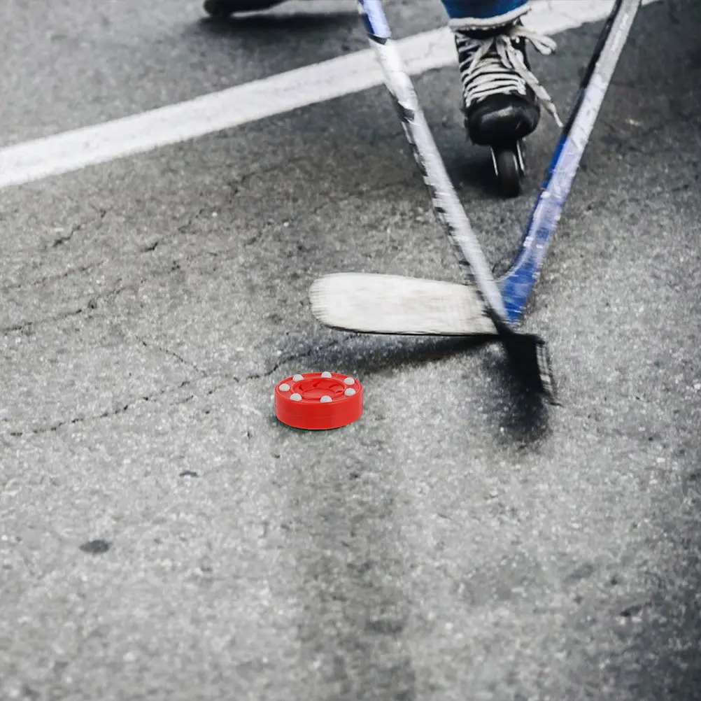 

2pcs Roller Skating Hockey Puck Red Professional Balls Game Durable Inline Outdoor Indoor Training Competition Team Sports