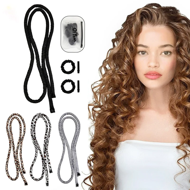 Diadema con varilla rizadora sin calor, rizador de pelo suave, sin ondas de calor, mechones ondulados húmedos, sin calor, diadema para dormir, herramienta de peinado