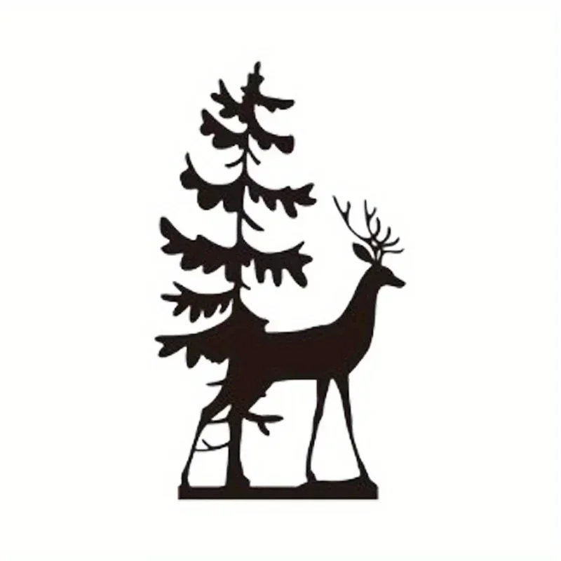 

CIFBUY Decoration Squirrel and Elk Pattern Wall Hanging Picture Metal Craft Product Outdoor Garden Home Decoration Metal Lobby W