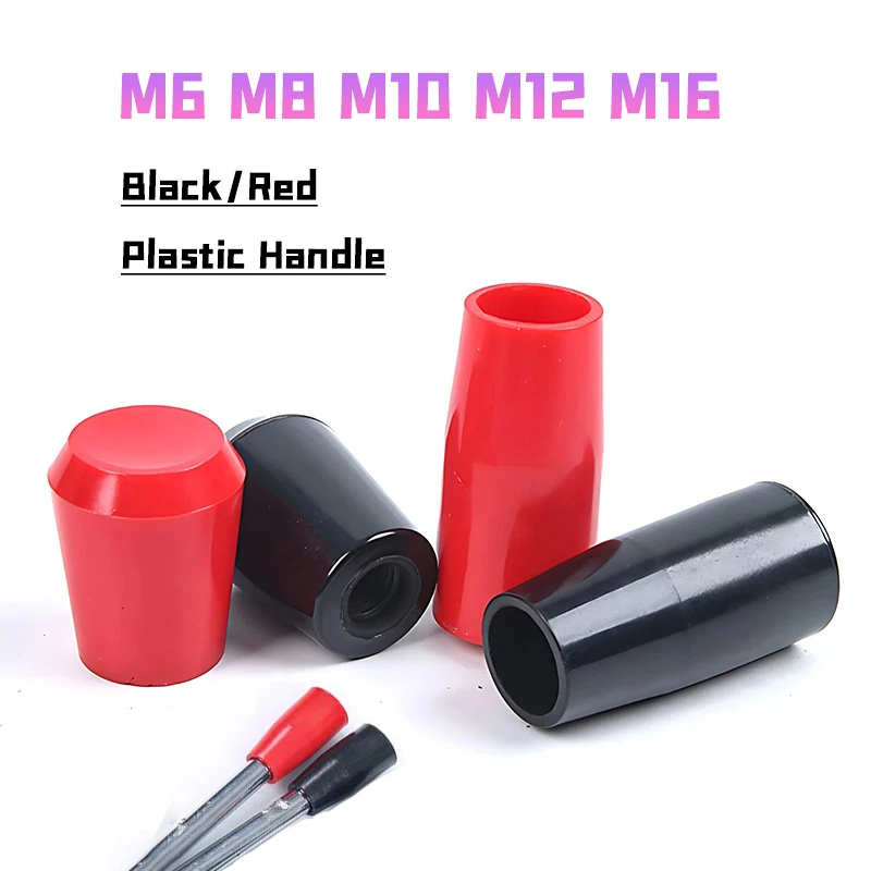 Red/Black Plastic Handle M6 M8 M10 M12 M16 Machine Tools Lathe Machine Knob Lever Handle Long/Short Handle Set 20mm to 90mm