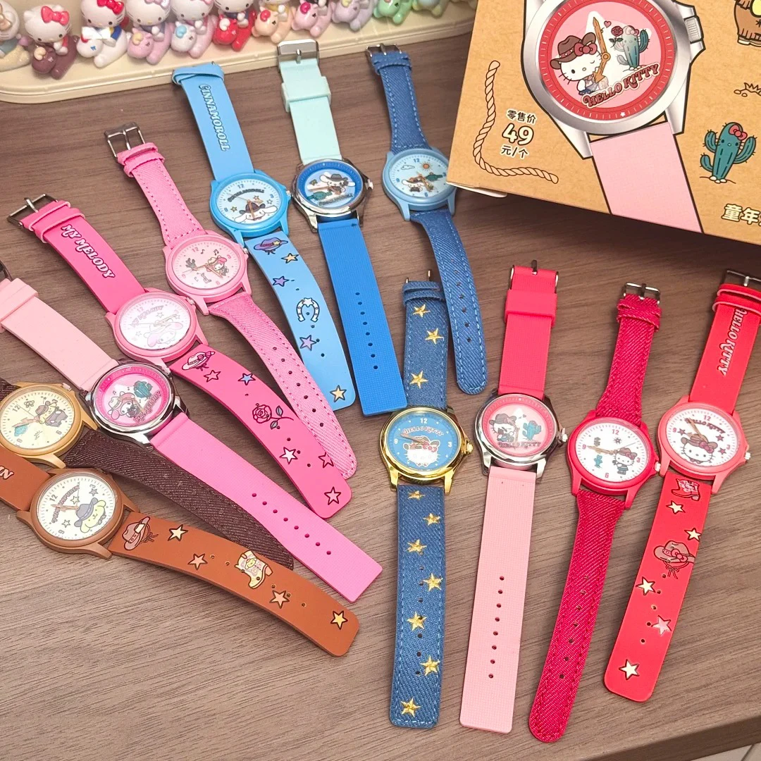 Hello Kitty Busy Denim Series Watch Blind Box Electronic Wristwatch Cinnamoroll Cute Gift For Girls Daily Accessory Collectible - view 3