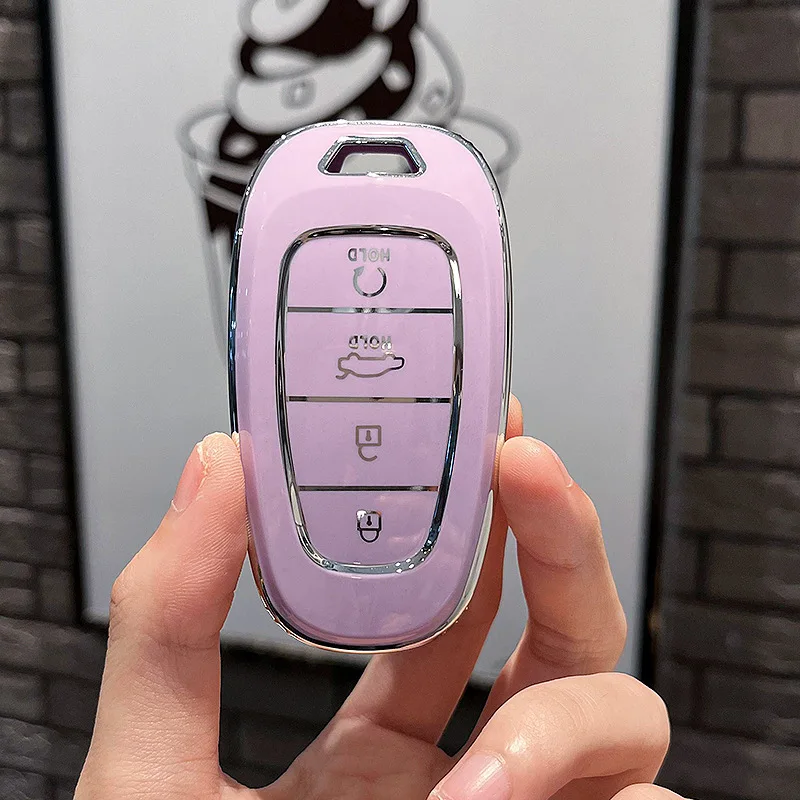 ICAR TPU for Hyundai Tucson Solaris Sonata Hybrid NEXO NX4 Santafe Dn8 4 Buttons 2020 2021 2022 Car Key Case Cover Accessories