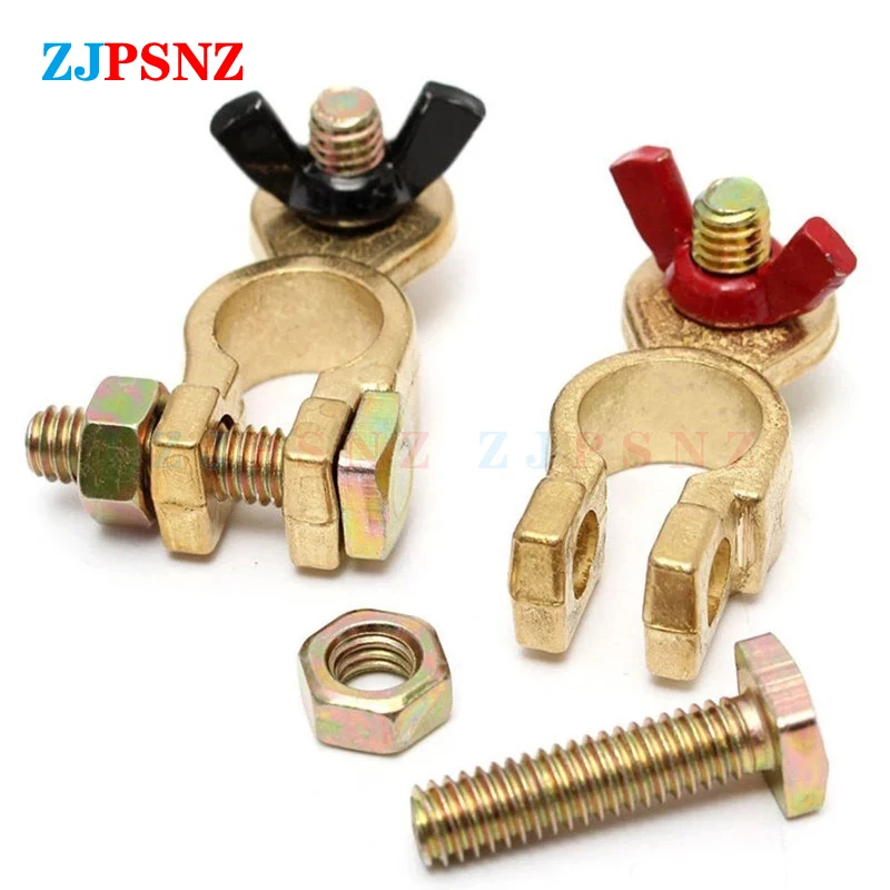 Auto Battery Terminal Connector Positive Nagative Battery Quick Release Battery Clamps Brass Connector Car Accessories Universal