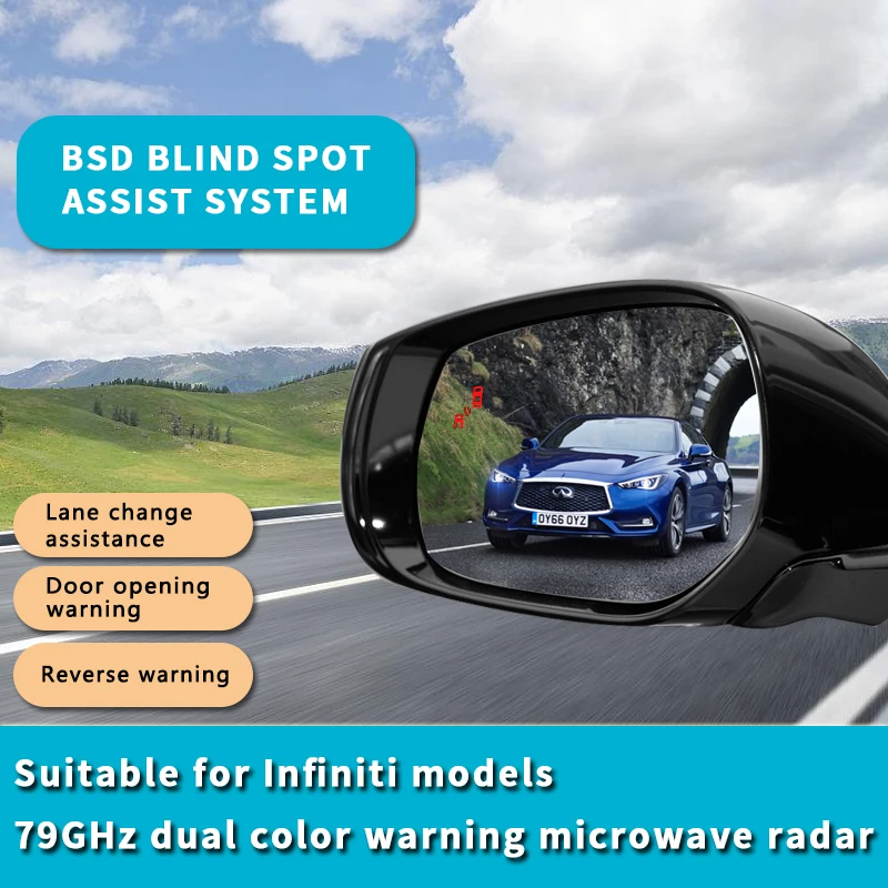 For Infiniti Q70 QX30 QX80 Q60 Q50 Car Mirror BSD BSM BSA 79GHz Lane Change Assist Blind Spot Detection System Parking Sensor