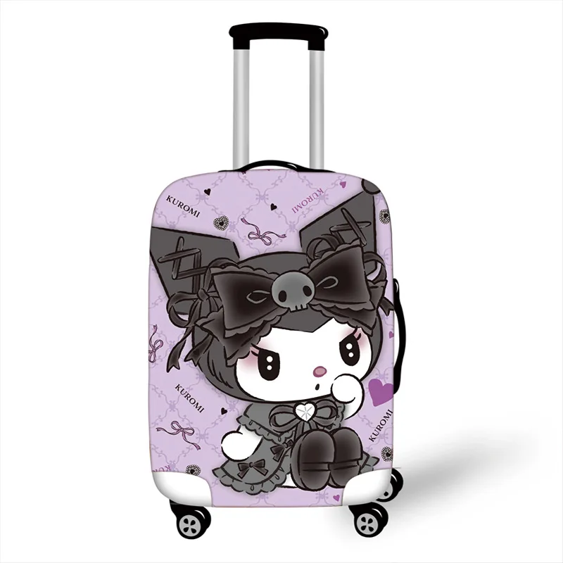 Purple Kuromi Luggage Protective Cartoon Cover Travel Luggage Cover Elastic Suitcase Cover Protector Fit 18-32 Inch